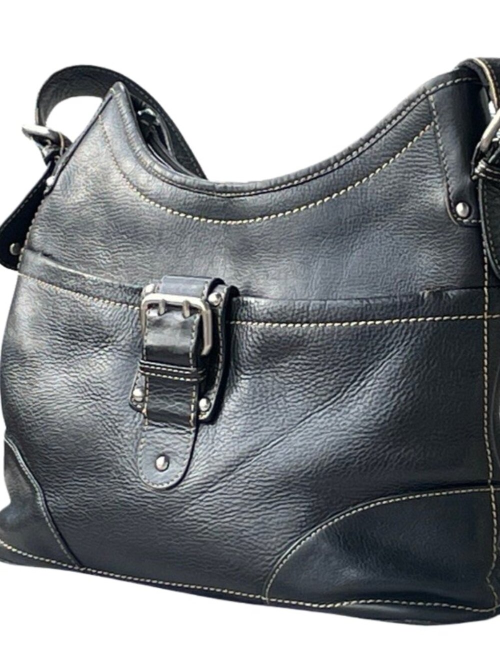 Etienne Aigner Black Pebbled Leather Hobo
